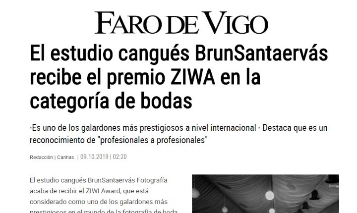 Reportaje a BrunSantervás en Faro de Vigo