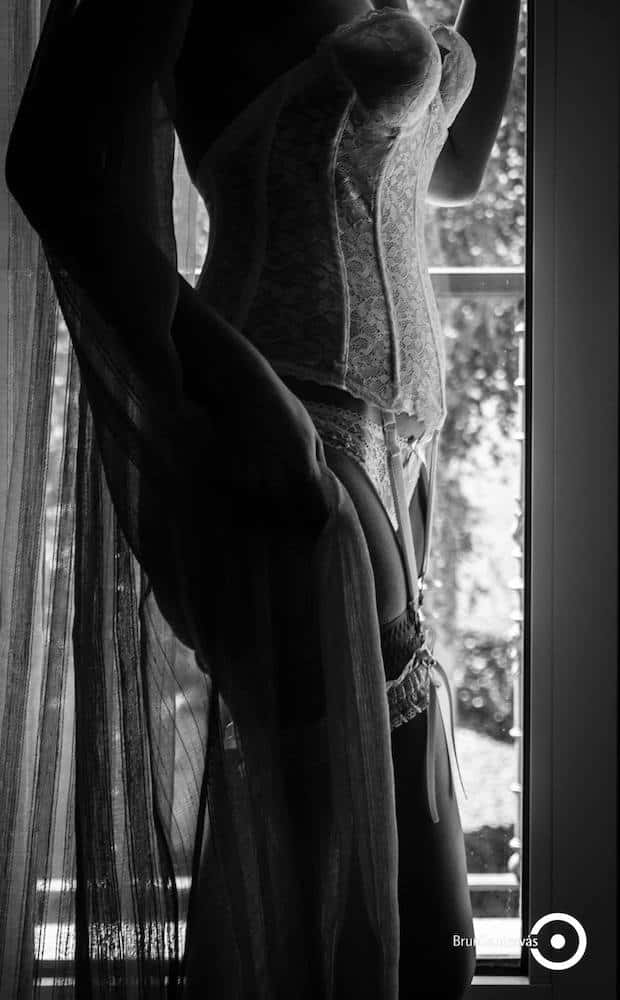 Novia antes de ponerse el vestido.