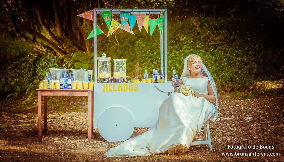 Novia descansando después de la ceremonia.