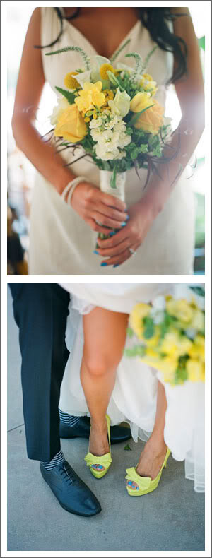 La novia de los zapatos amarillos y las uñas azules